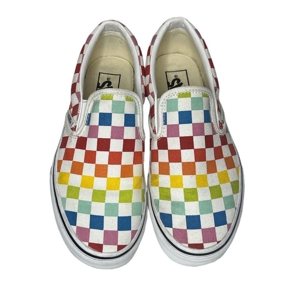 Vans Shoes - VANS Classic Rainbow Checkerboard Slip-on Shoes